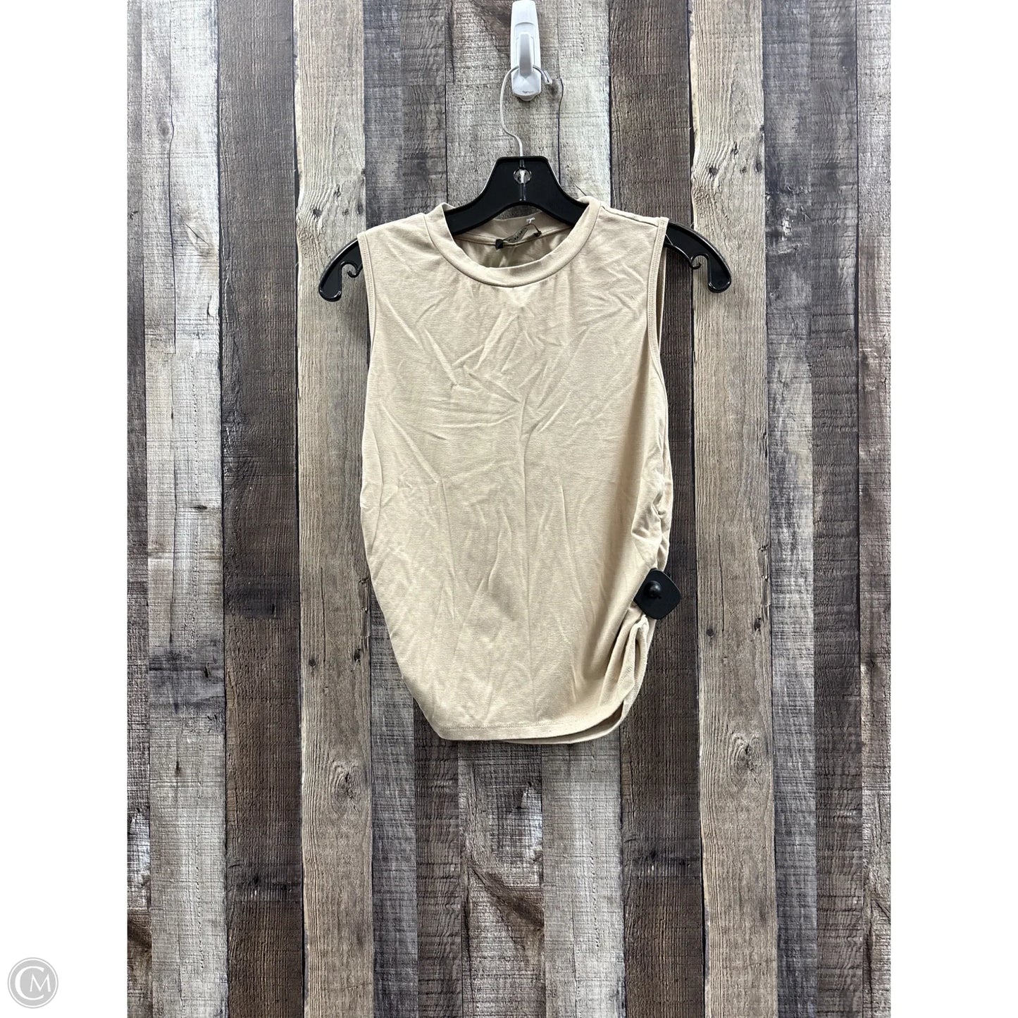 Top Sleeveless By Cider In Tan, Size: L
