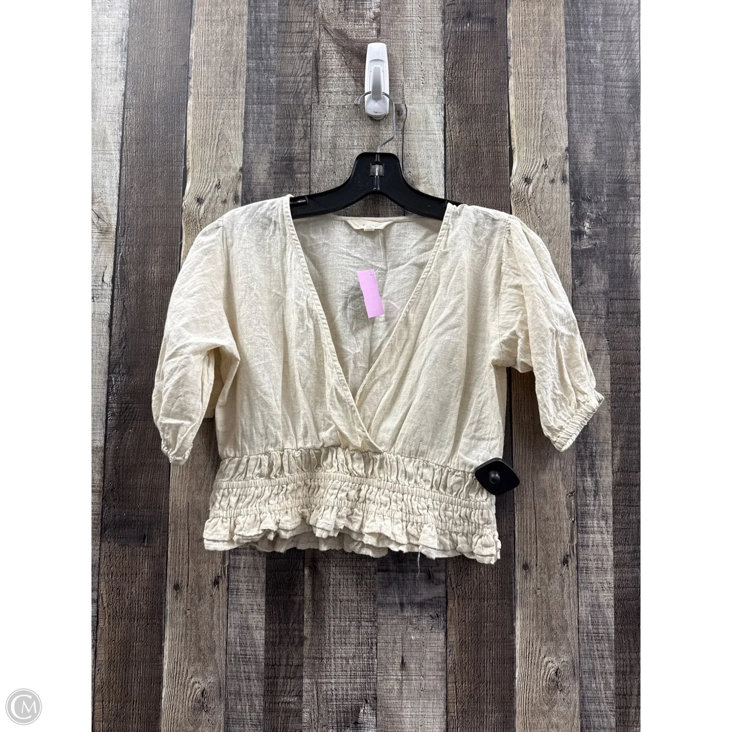 Top Short Sleeve By Sim & Sam In Taupe, Size: S