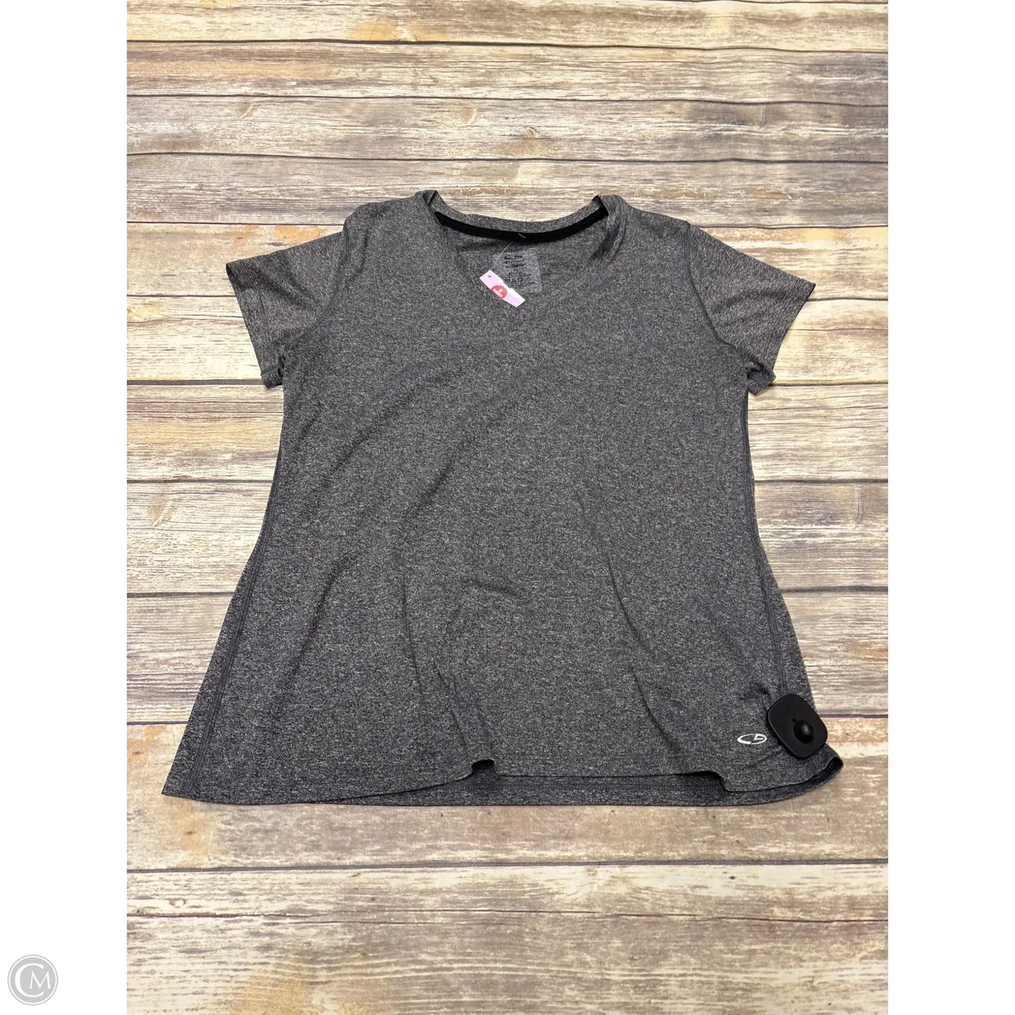 Athletic Top Short Sleeve By Champion In Grey, Size: Xl