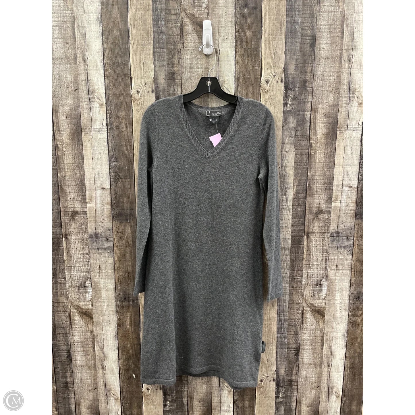 Dress Casual Midi By Bloomingdales In Grey, Size: M