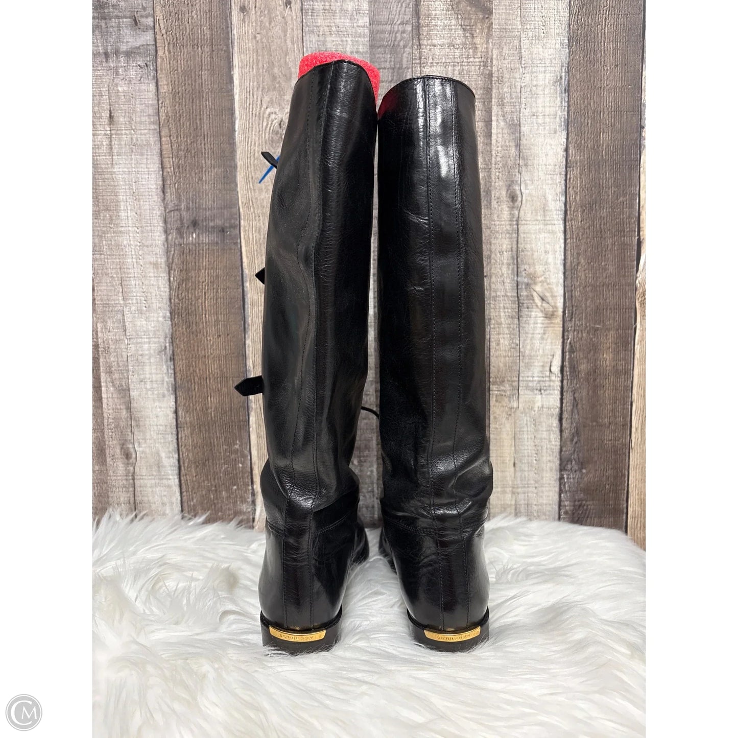 Boots Luxury Designer By Burberry In Black, Size: 8