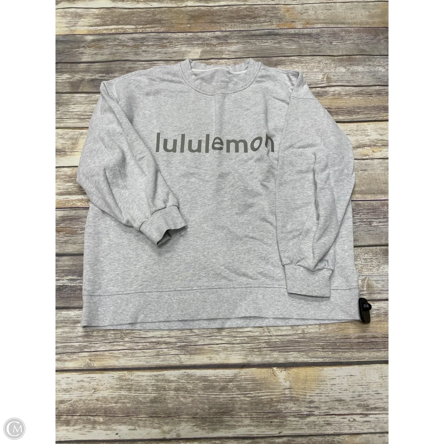 Athletic Sweatshirt Crewneck By Lululemon In Grey, Size: L