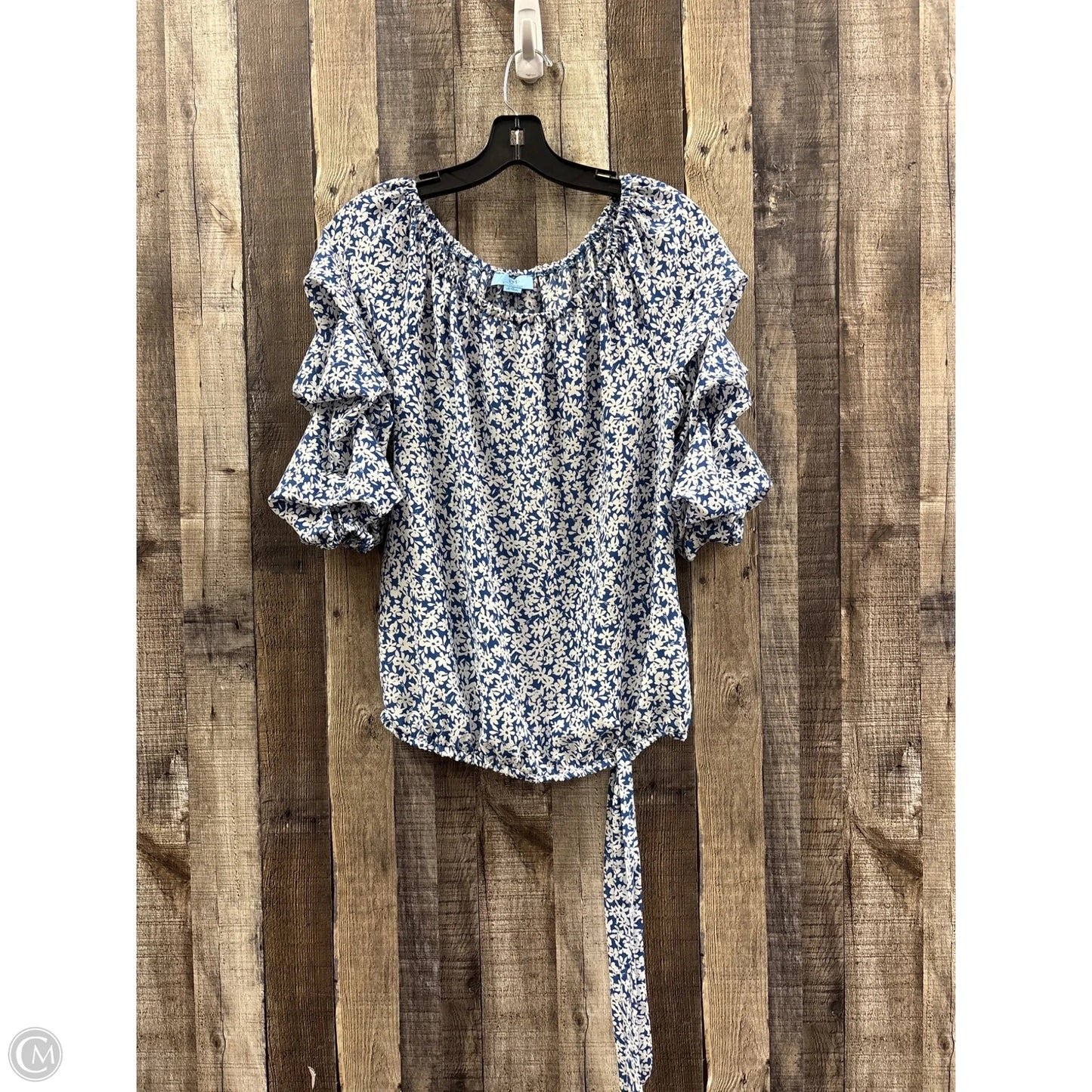 Top 3/4 Sleeve By Cece In Blue, Size: M