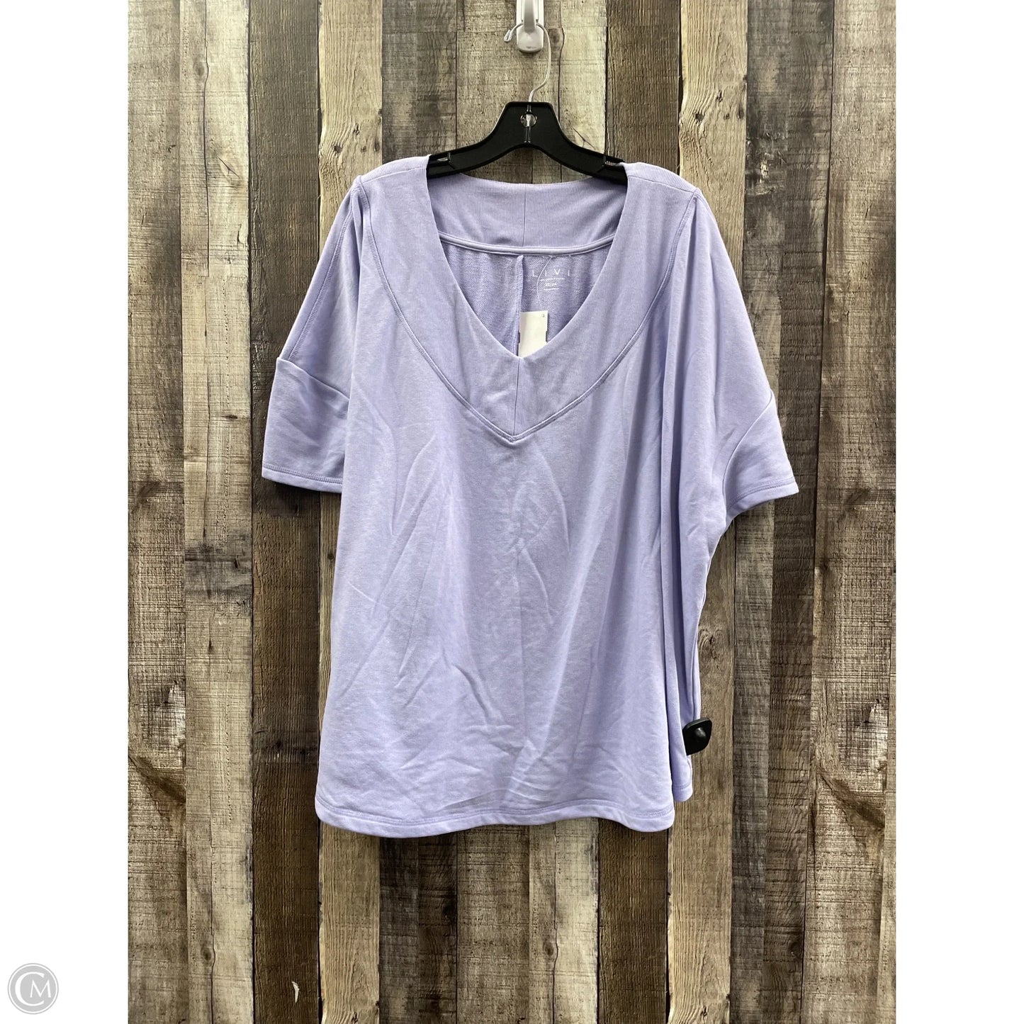 Top Short Sleeve By Livi Active In Purple, Size: 3x