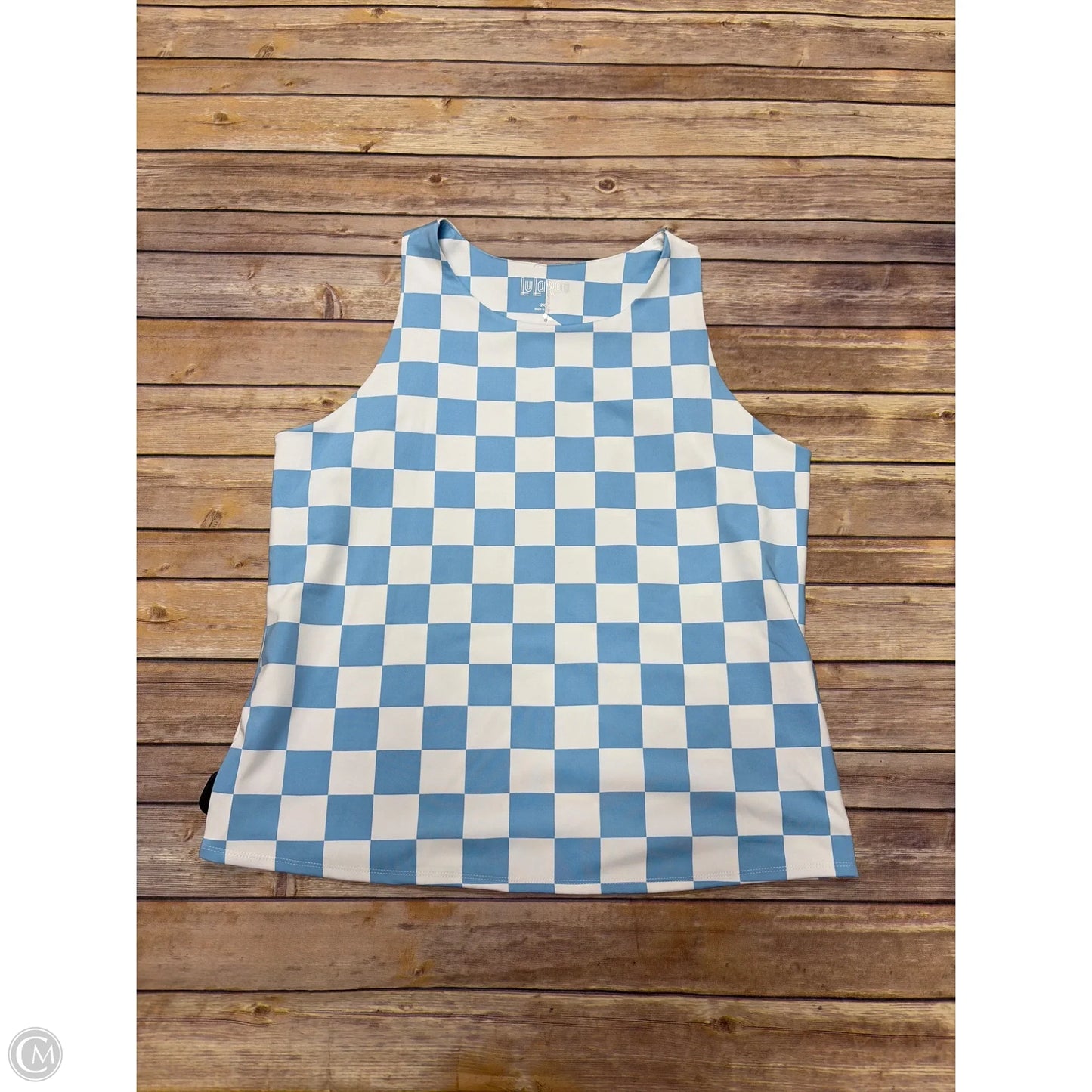 Tank Top By Lularoe In Blue & White, Size: 2x