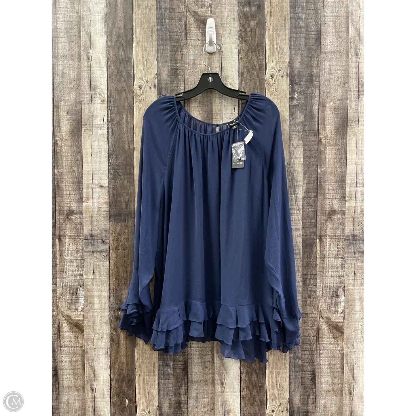 Top Long Sleeve By Torrid In Navy, Size: 3x