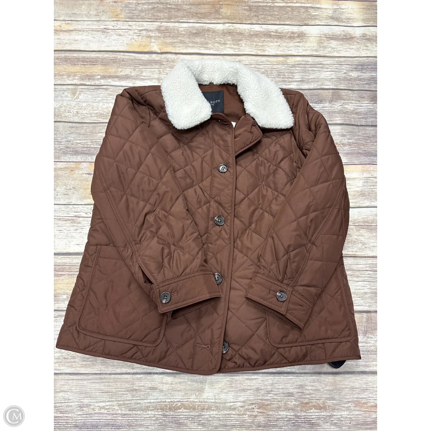 Coat Puffer & Quilted By Talbots In Brown, Size: Lp