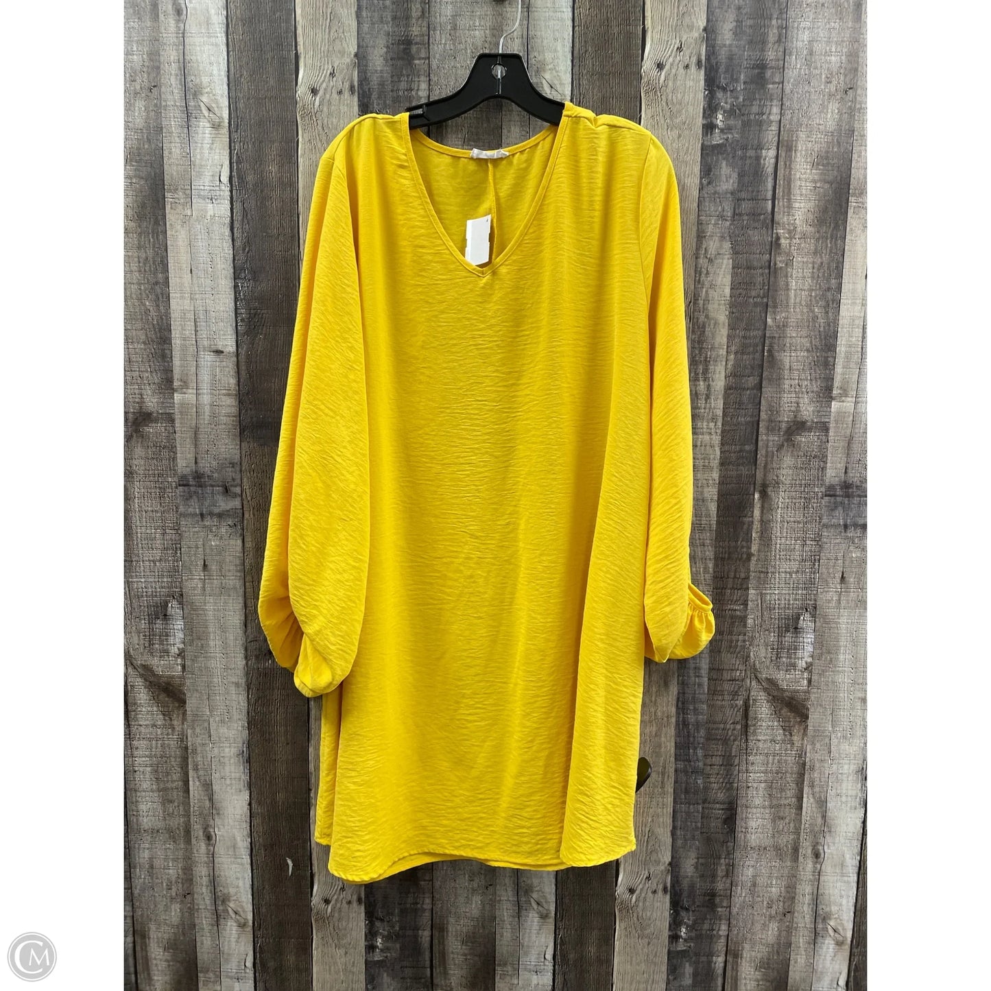 Dress Casual Short By Chicsoul In Yellow, Size: 2x