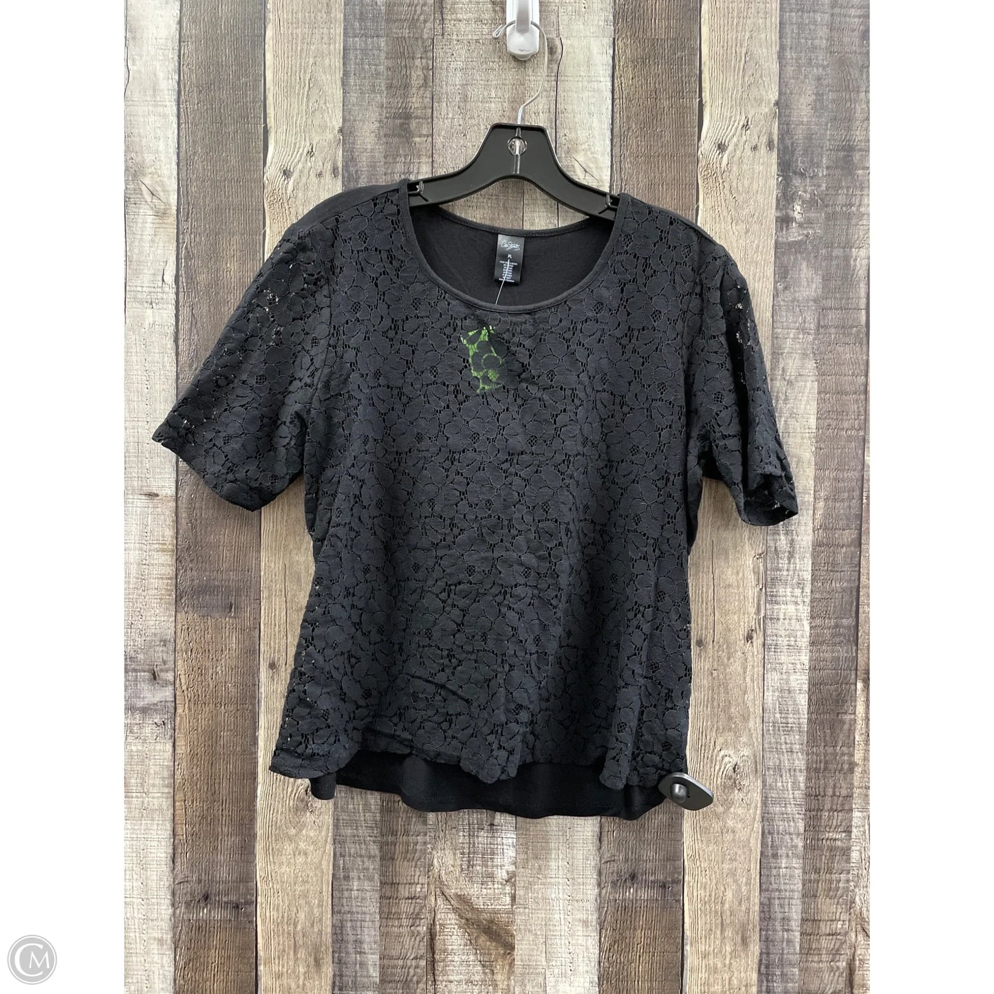 Top Short Sleeve By Cmf In Black, Size: L