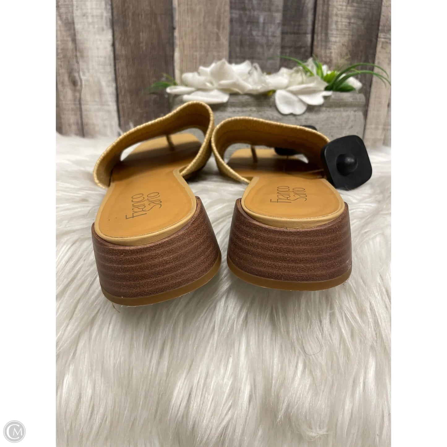 Sandals Heels Block By Franco Sarto In Brown, Size: 10