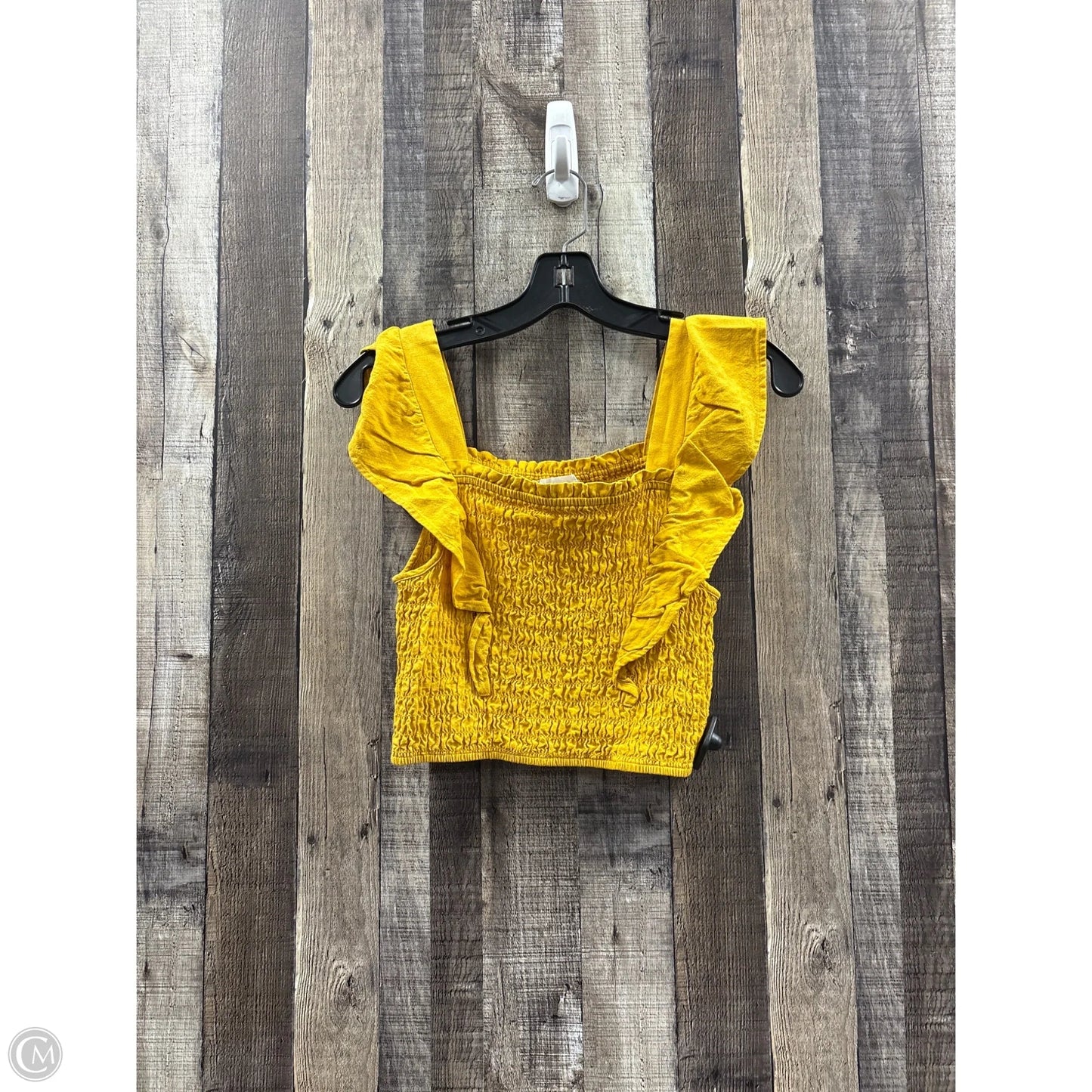 Top Sleeveless By Monteau In Yellow, Size: S