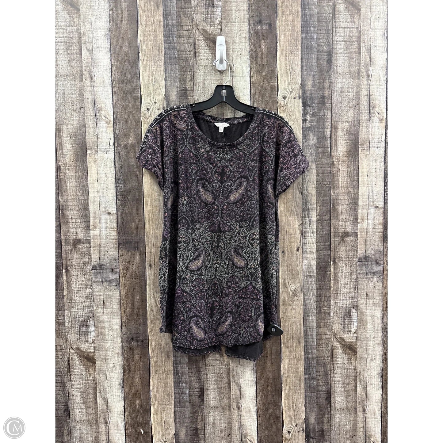 Top Short Sleeve Basic By Lucky Brand In Black, Size: 1x