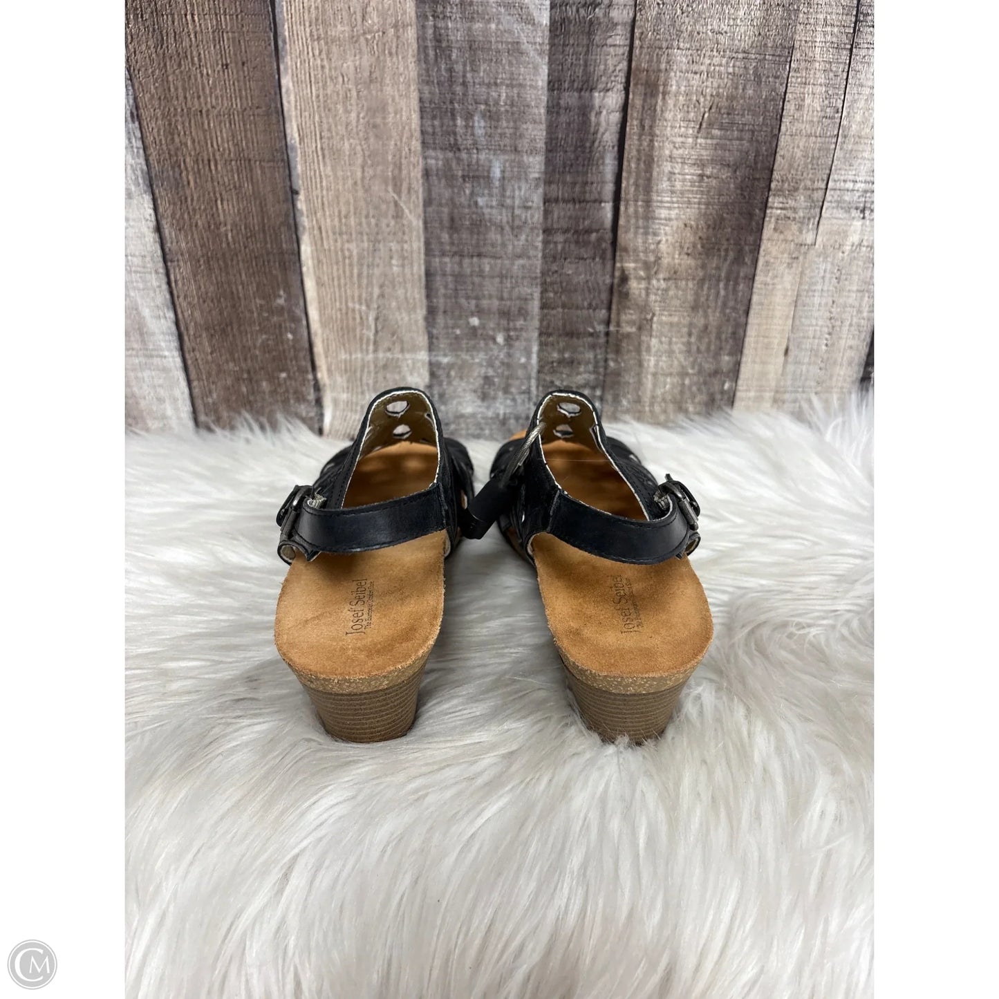 Sandals Heels Block By Josef Seibel In Black, Size: 10