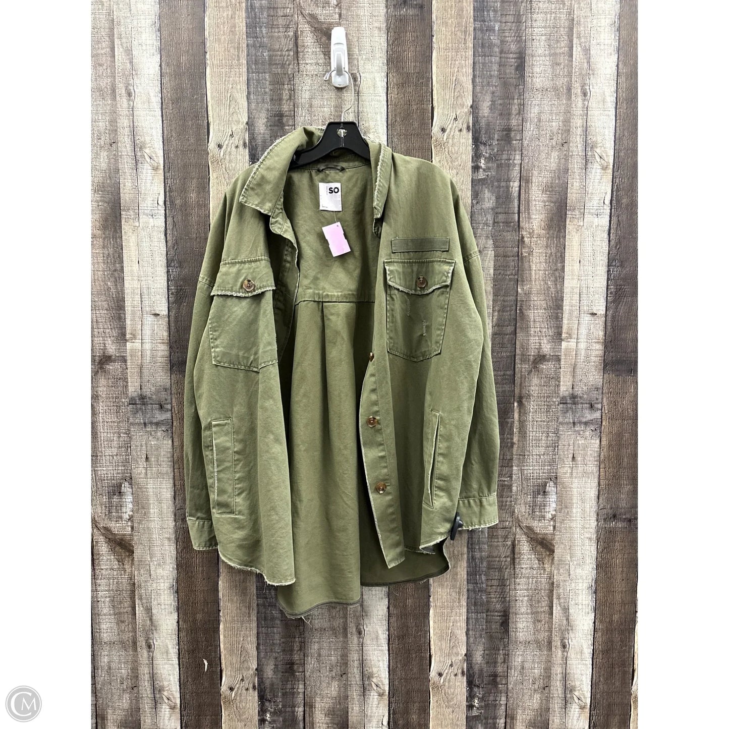 Jacket Shirt By So In Green, Size: L