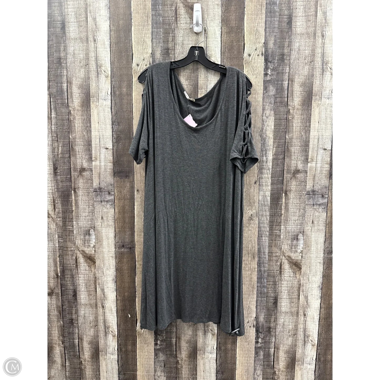 Dress Casual Midi By Heart & Hips In Grey, Size: 3x