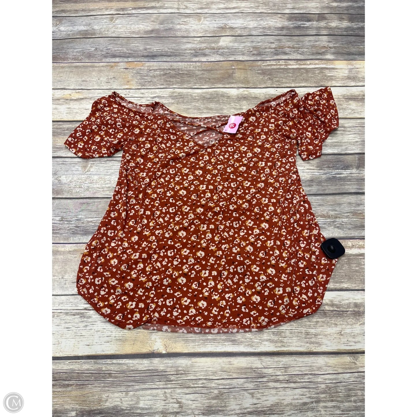 Top Short Sleeve By Kaileigh In Orange, Size: L