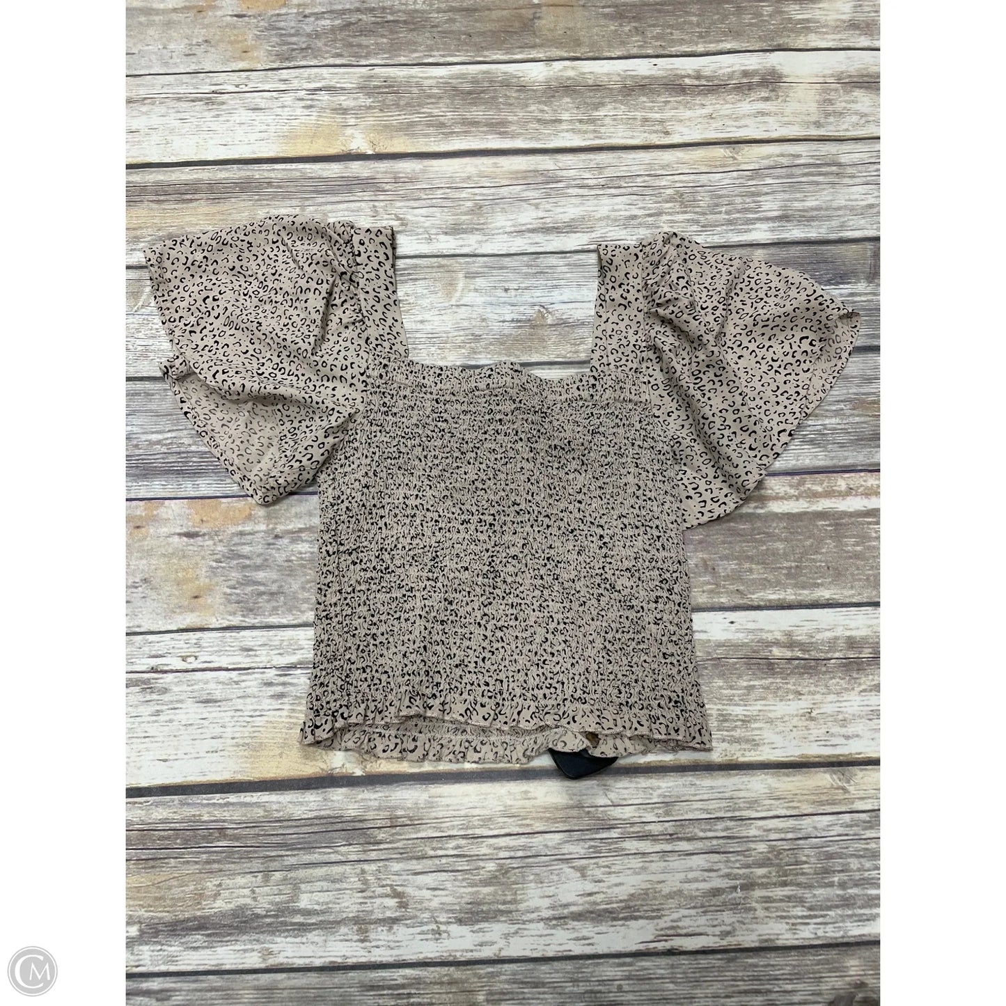 Top Short Sleeve By Japna In Brown, Size: S