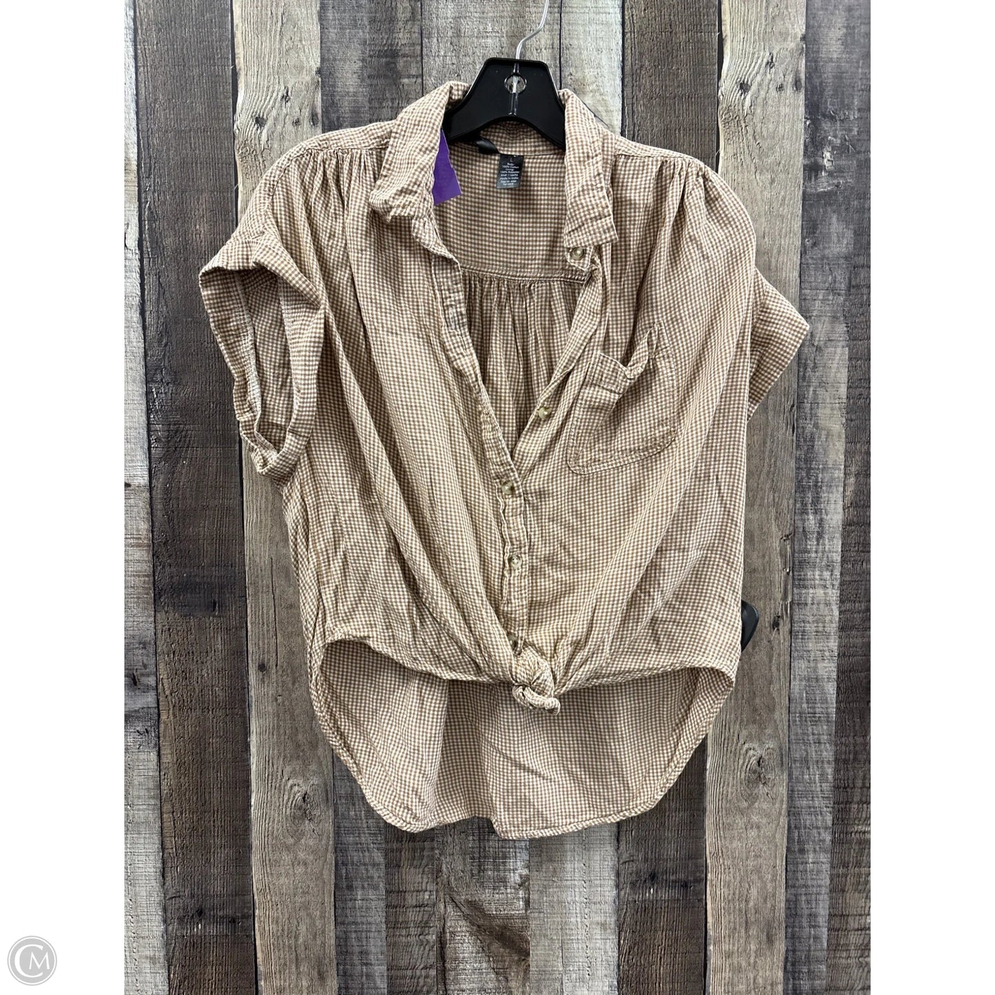 Top Short Sleeve By Fun And Flirt In Checkered Pattern