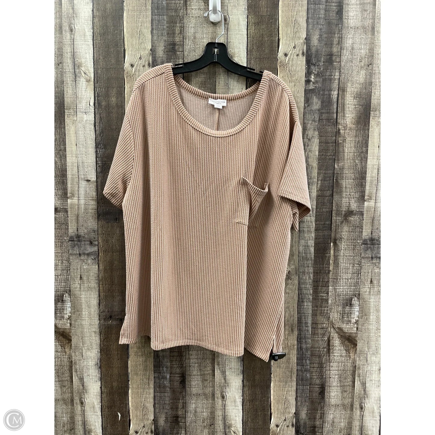 Top Short Sleeve By Chicsoul In Pink, Size: 3x