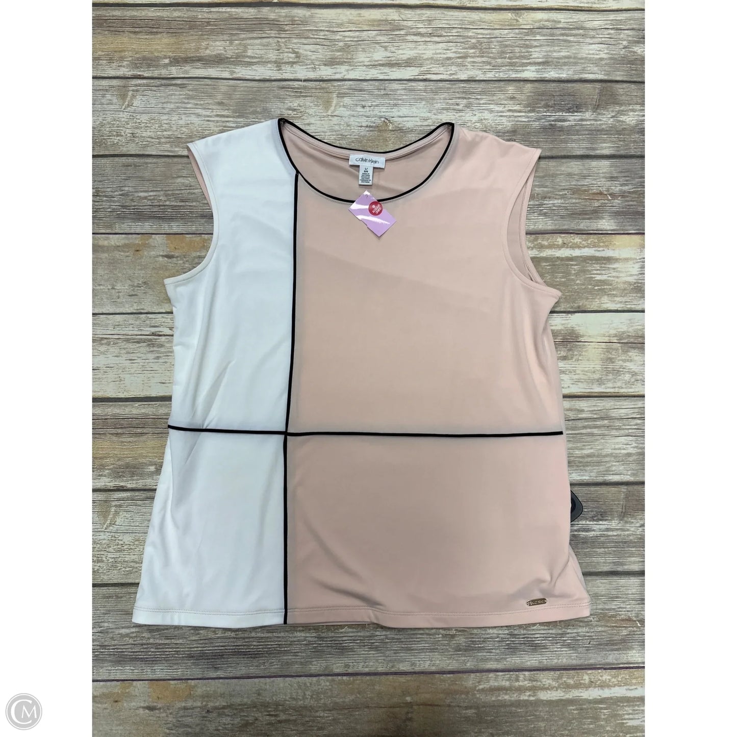 Top Short Sleeve By Calvin Klein In Pink, Size: L