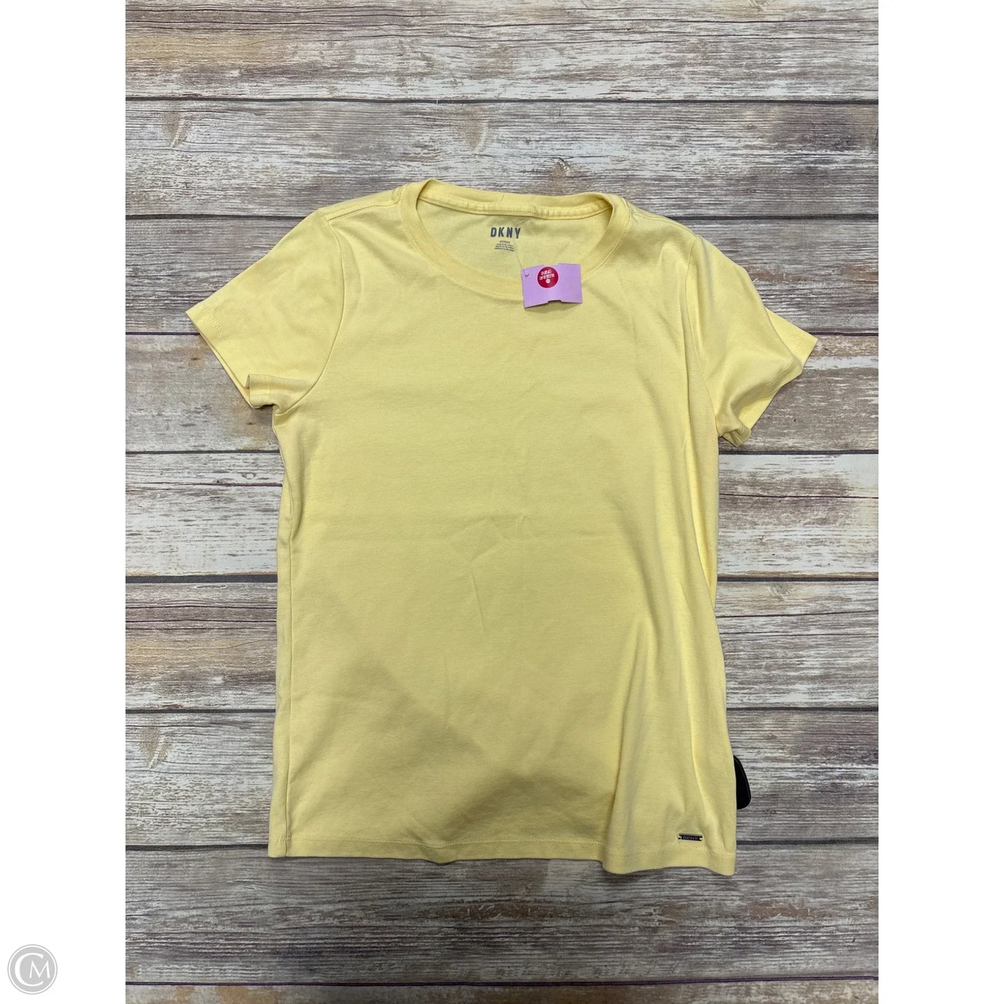 Top Short Sleeve Basic By Dkny In Yellow, Size: M