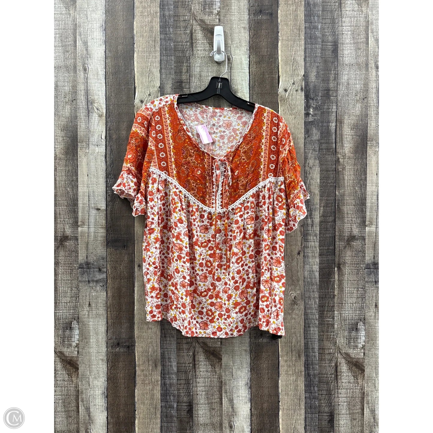 Top Short Sleeve By Shein In Red, Size: 2x