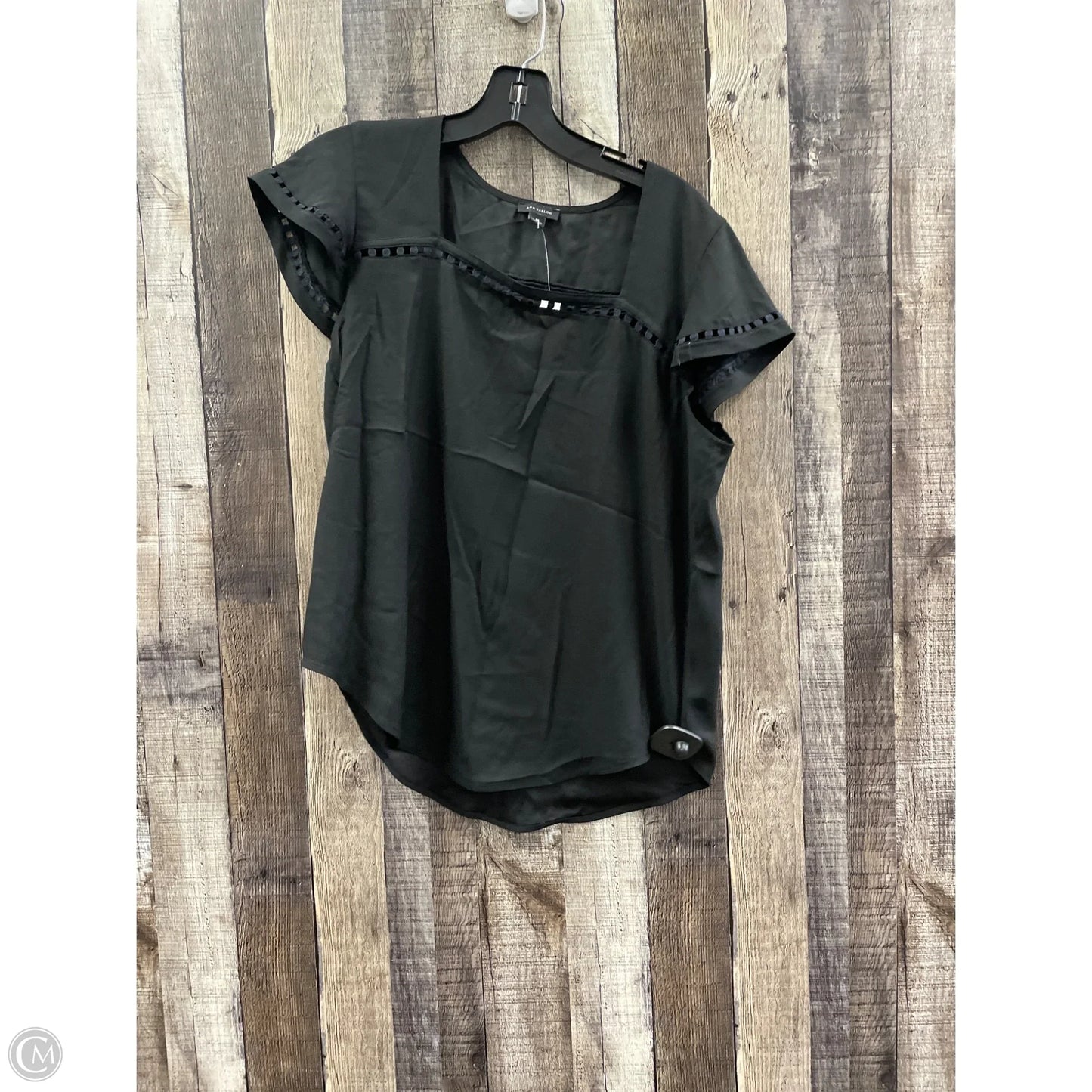 Top Short Sleeve By Ann Taylor In Black, Size: S