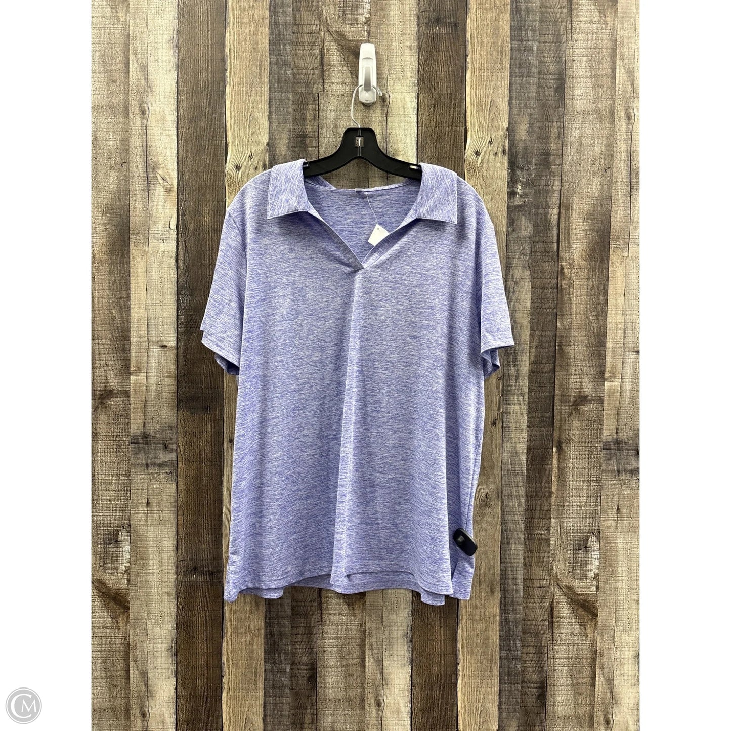 Athletic Top Short Sleeve By Cmf In Purple, Size: 2x
