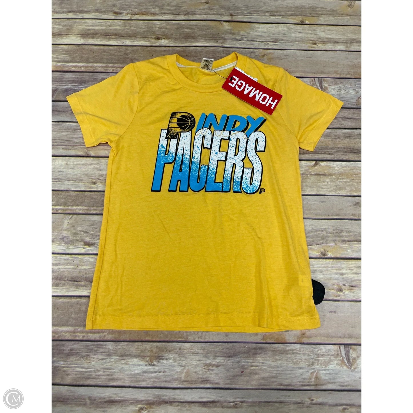 Top Short Sleeve By Homage In Yellow, Size: Xs