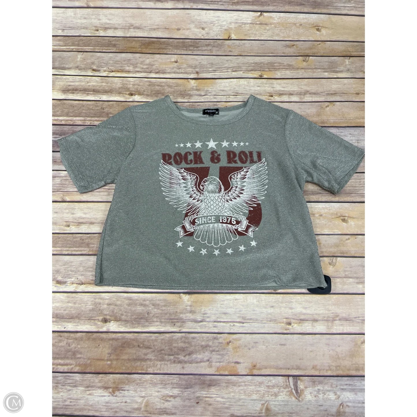 Top Short Sleeve By Originality In Grey, Size: Xs
