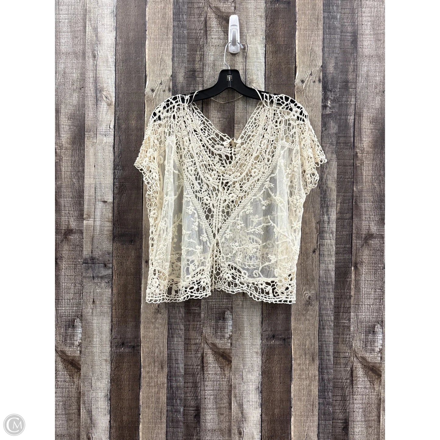 Top Short Sleeve By Wishlist In Cream, Size: M