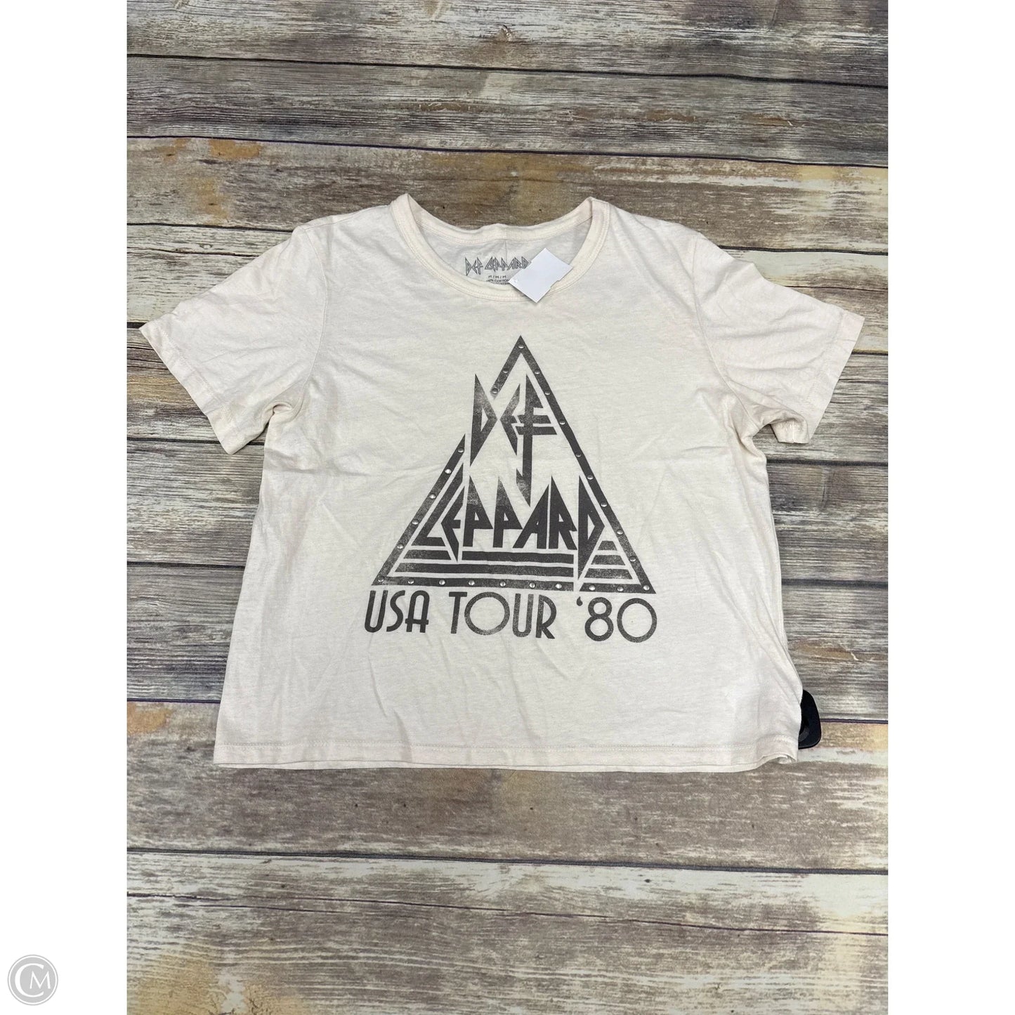 Top Short Sleeve By Cme In Cream, Size: M