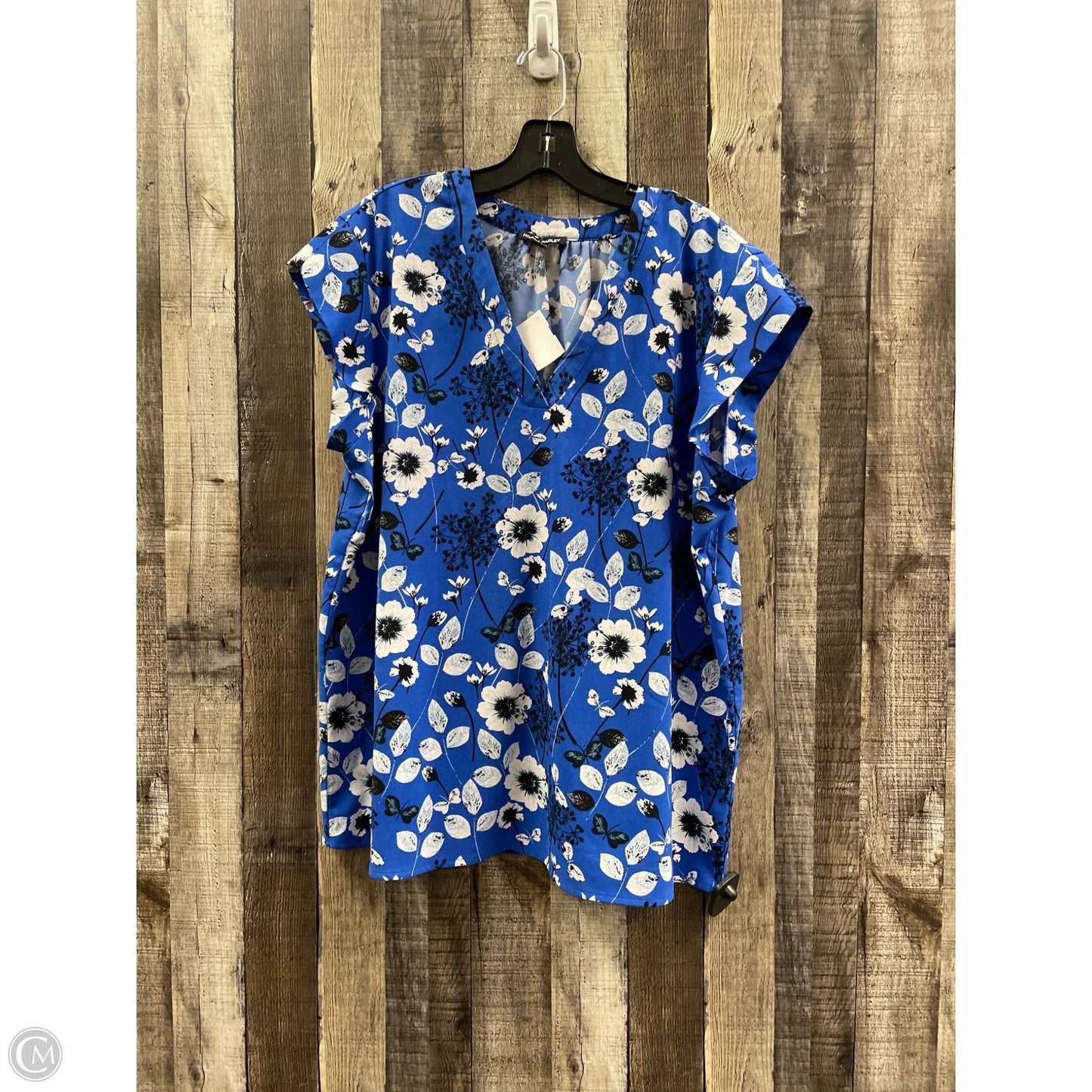 Top Short Sleeve By Hilary Radley In Floral Print, Size: Xxl