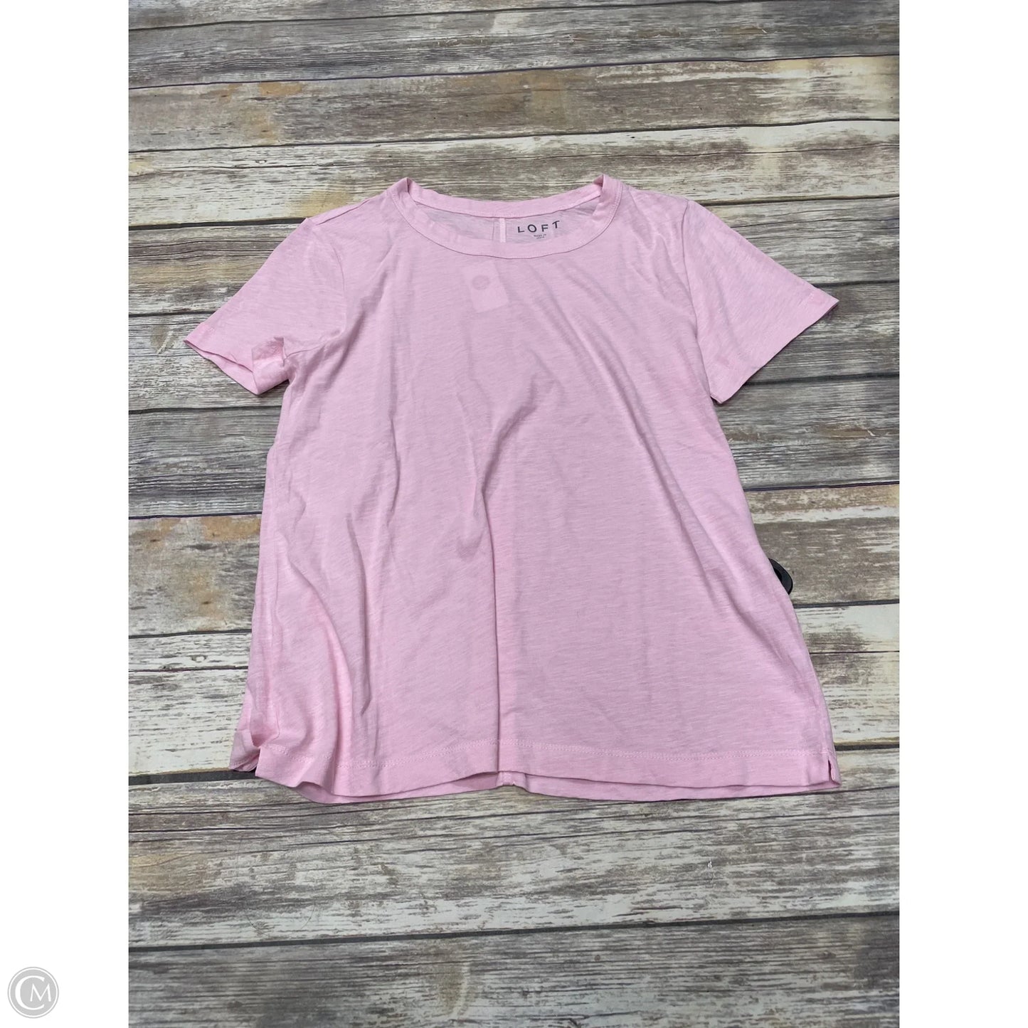 Top Short Sleeve Basic By Loft In Pink, Size: M