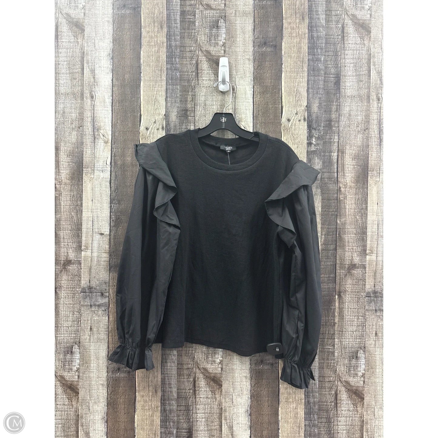 Top Long Sleeve By Cme In Black, Size: Xl