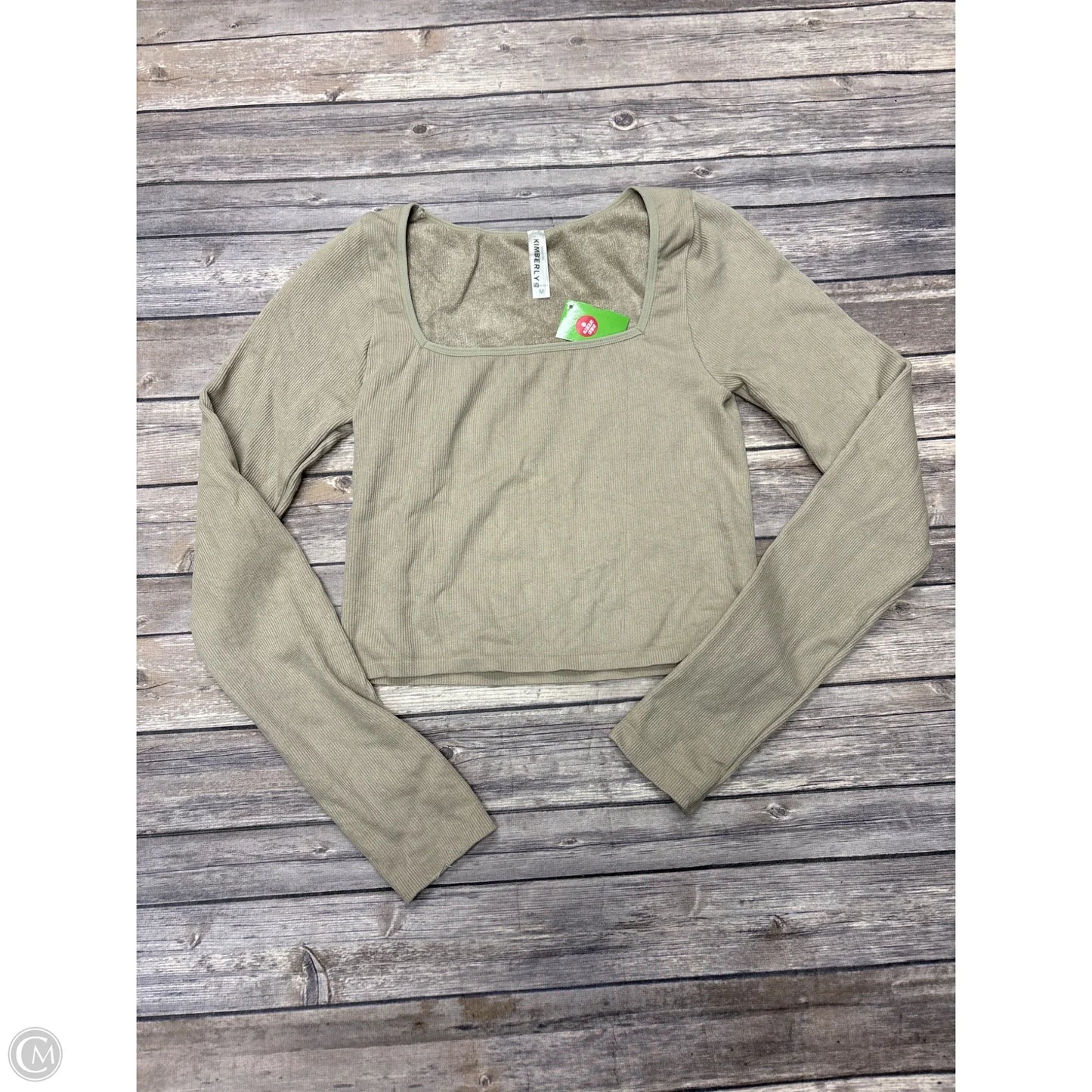 Top Long Sleeve By Cme In Tan, Size: M