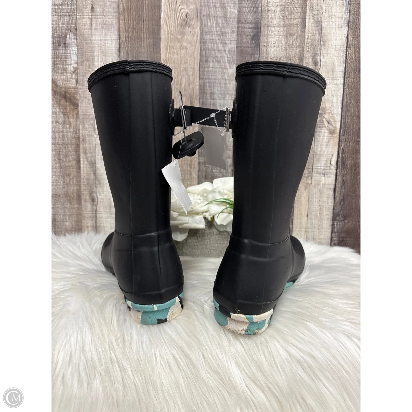 Boots Mid-calf Heels By Hunter In Black, Size: 8