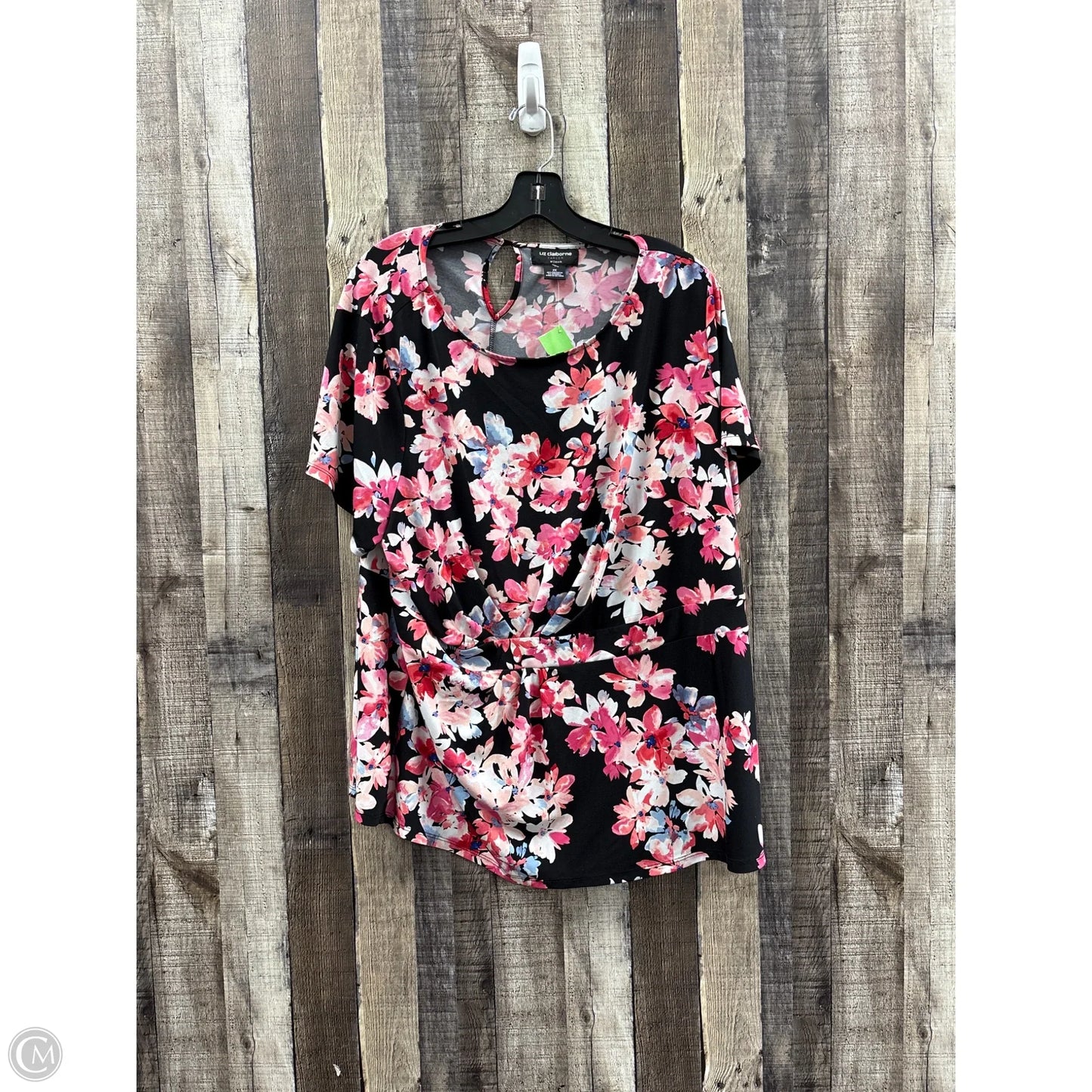 Top Short Sleeve By Liz Claiborne In Floral Print, Size: 2x
