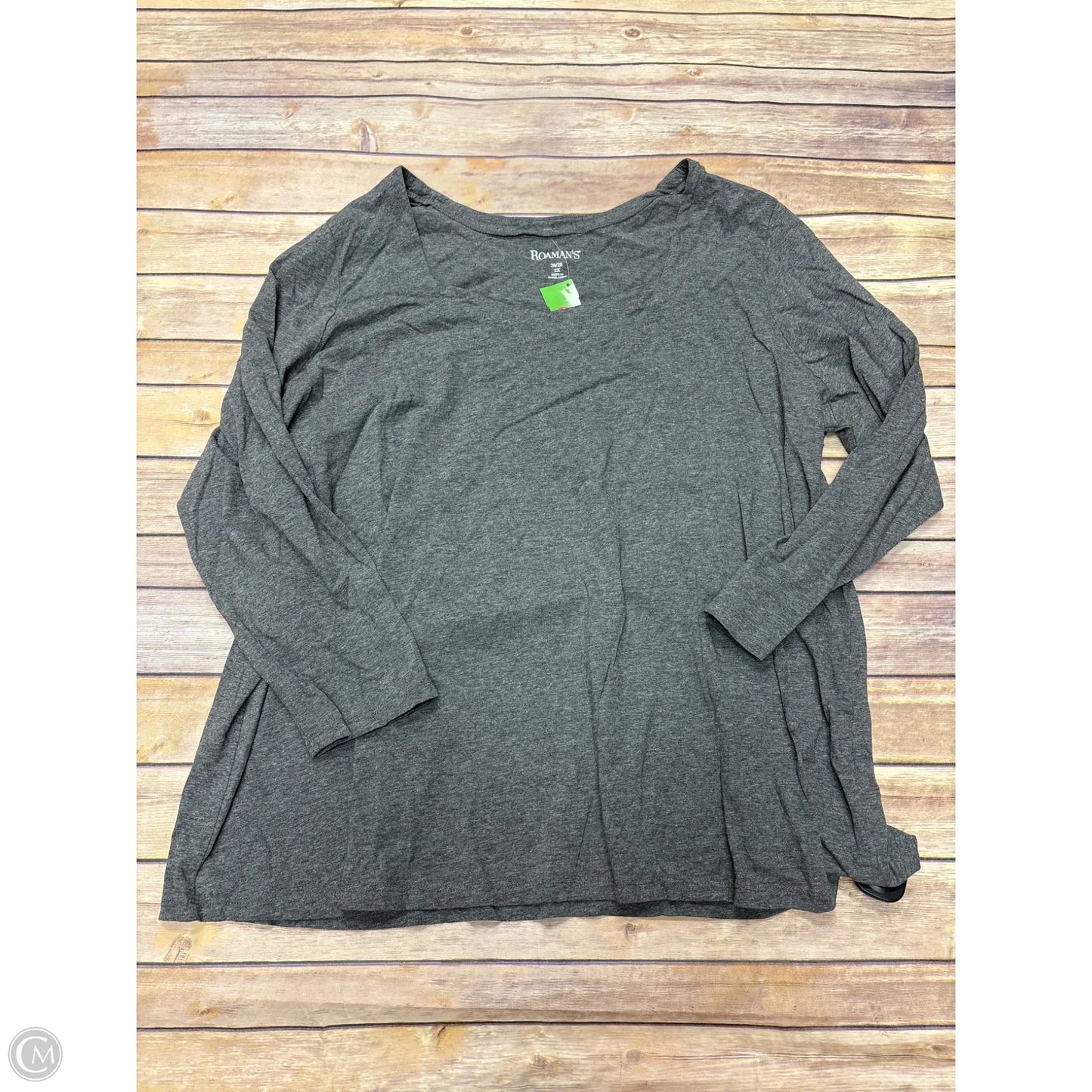 Top Short Sleeve Basic By Romans In Grey, Size: 2x