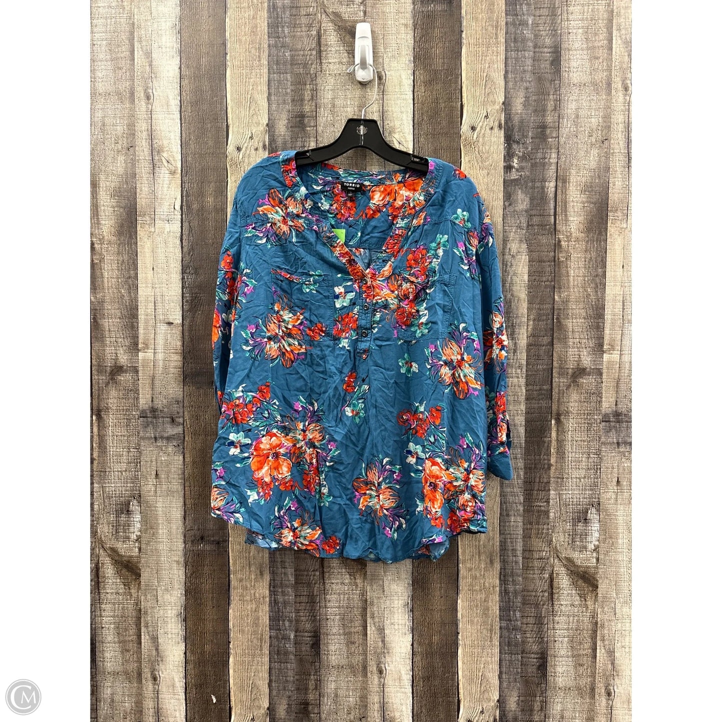 Top Short Sleeve By Torrid In Blue, Size: 3x