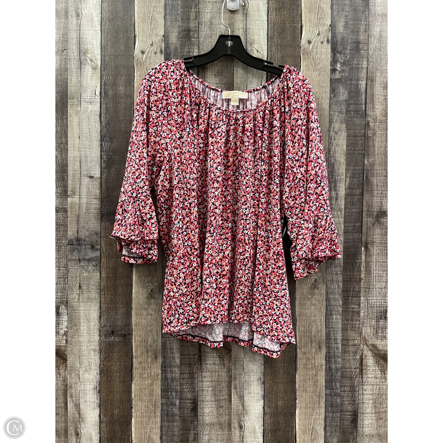 Top 3/4 Sleeve By Michael By Michael Kors In Floral Print, Size: 2x