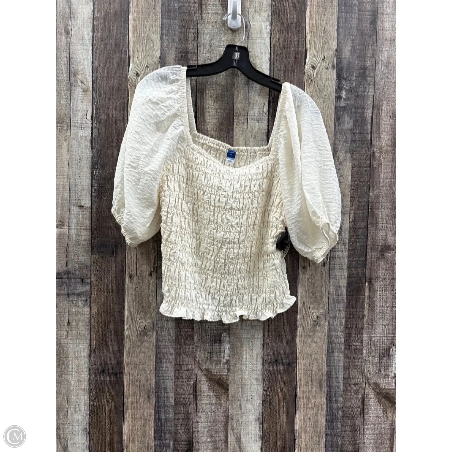 Top Short Sleeve By Old Navy In Cream, Size: M