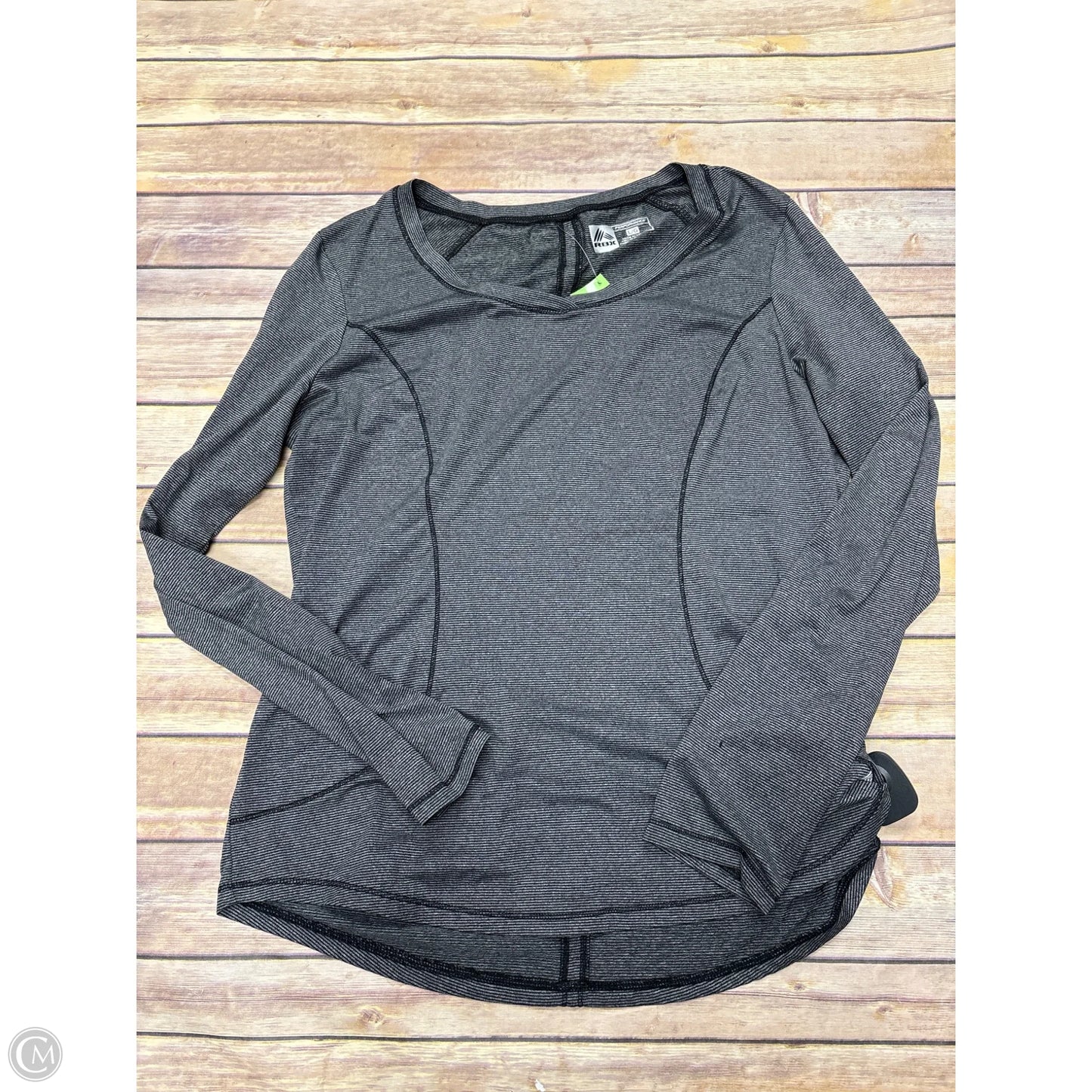 Athletic Top Long Sleeve Collar By Rbx In Grey, Size: L