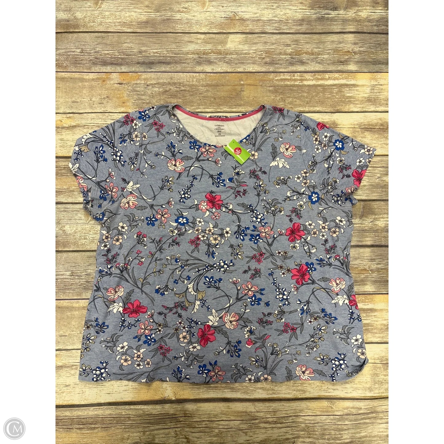 Top Short Sleeve Basic By Croft And Barrow In Blue, Size: 2x