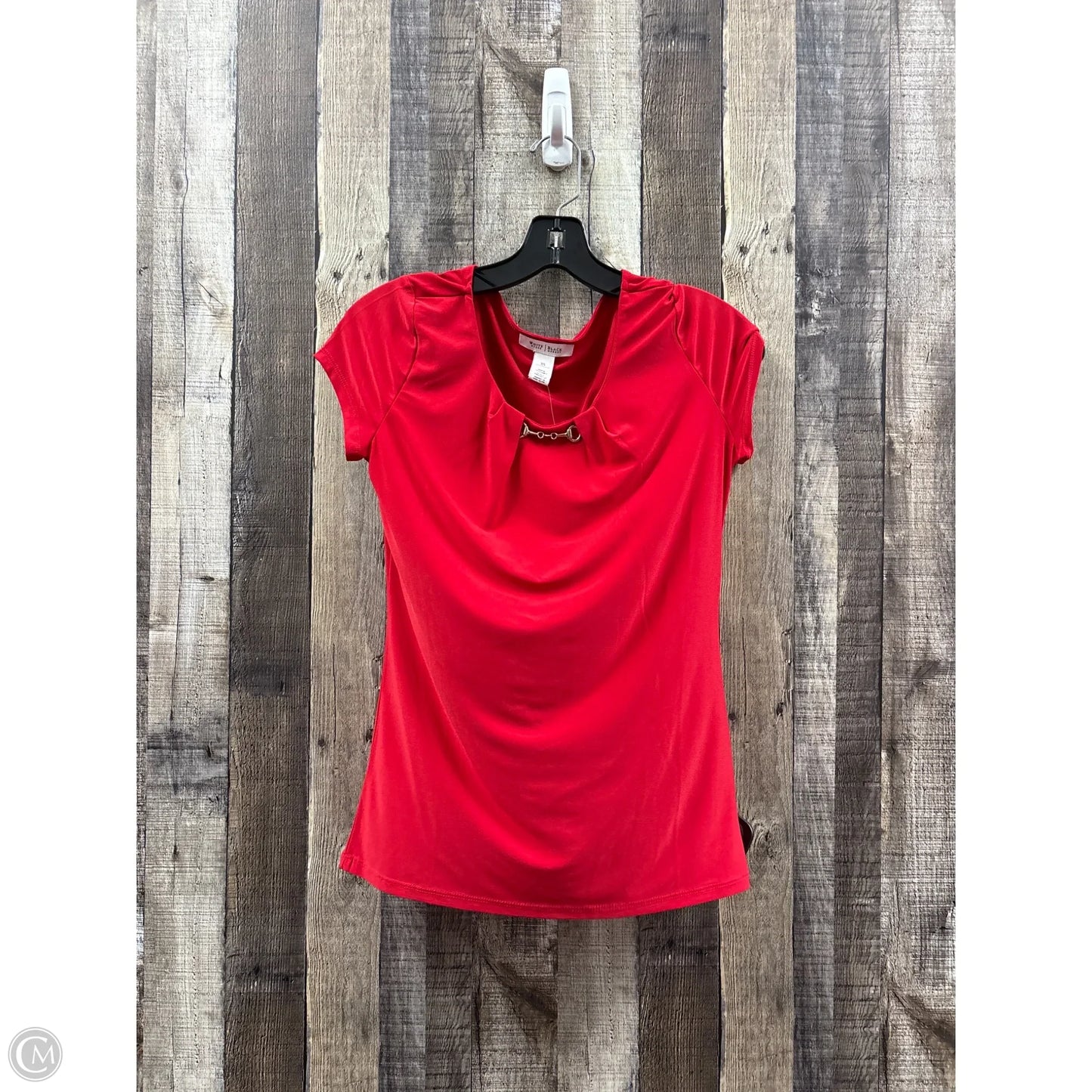 Top Short Sleeve By White House Black Market In Red, Size: Xs