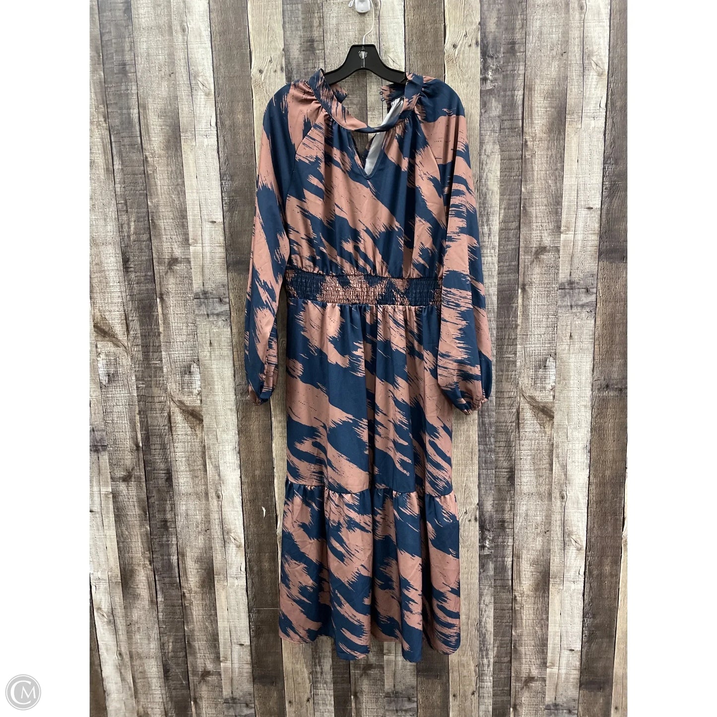 Dress Casual Maxi By Shein In Blue & Brown, Size: 2x