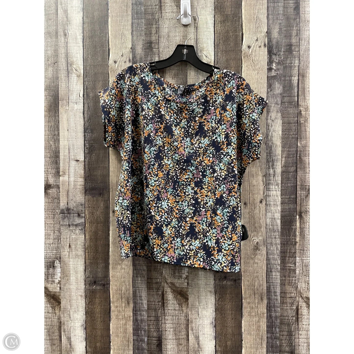 Top Short Sleeve By Shein In Floral Print, Size: M