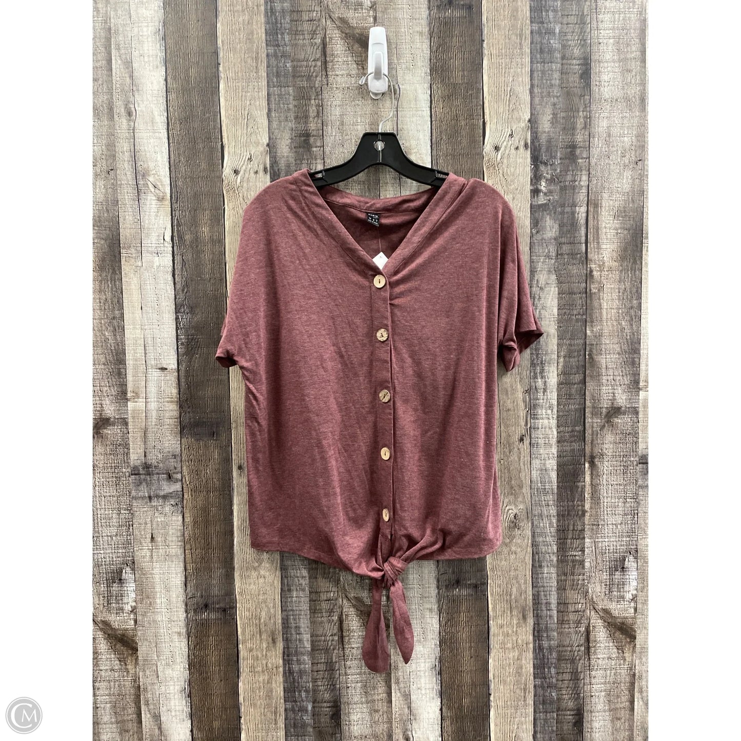 Top Short Sleeve By Shein In Red, Size: S