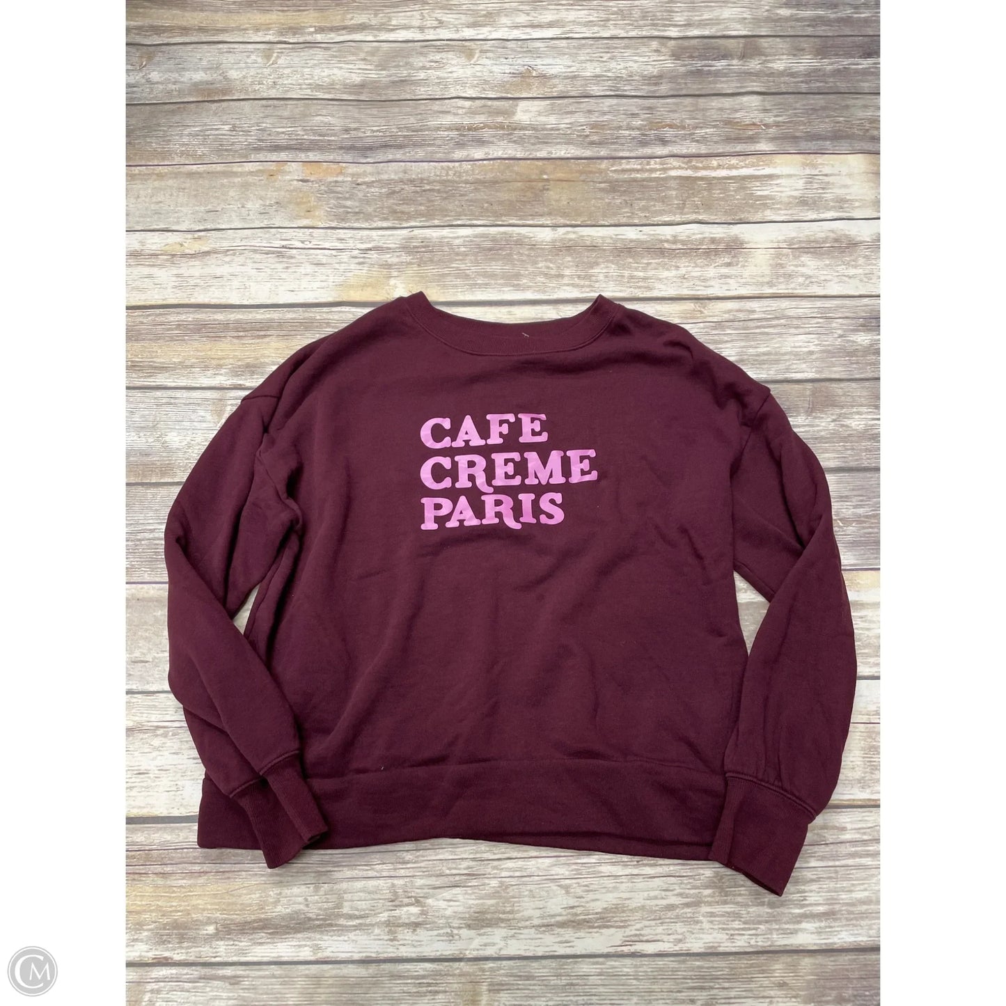 Sweatshirt Crewneck By Loft In Maroon, Size: M