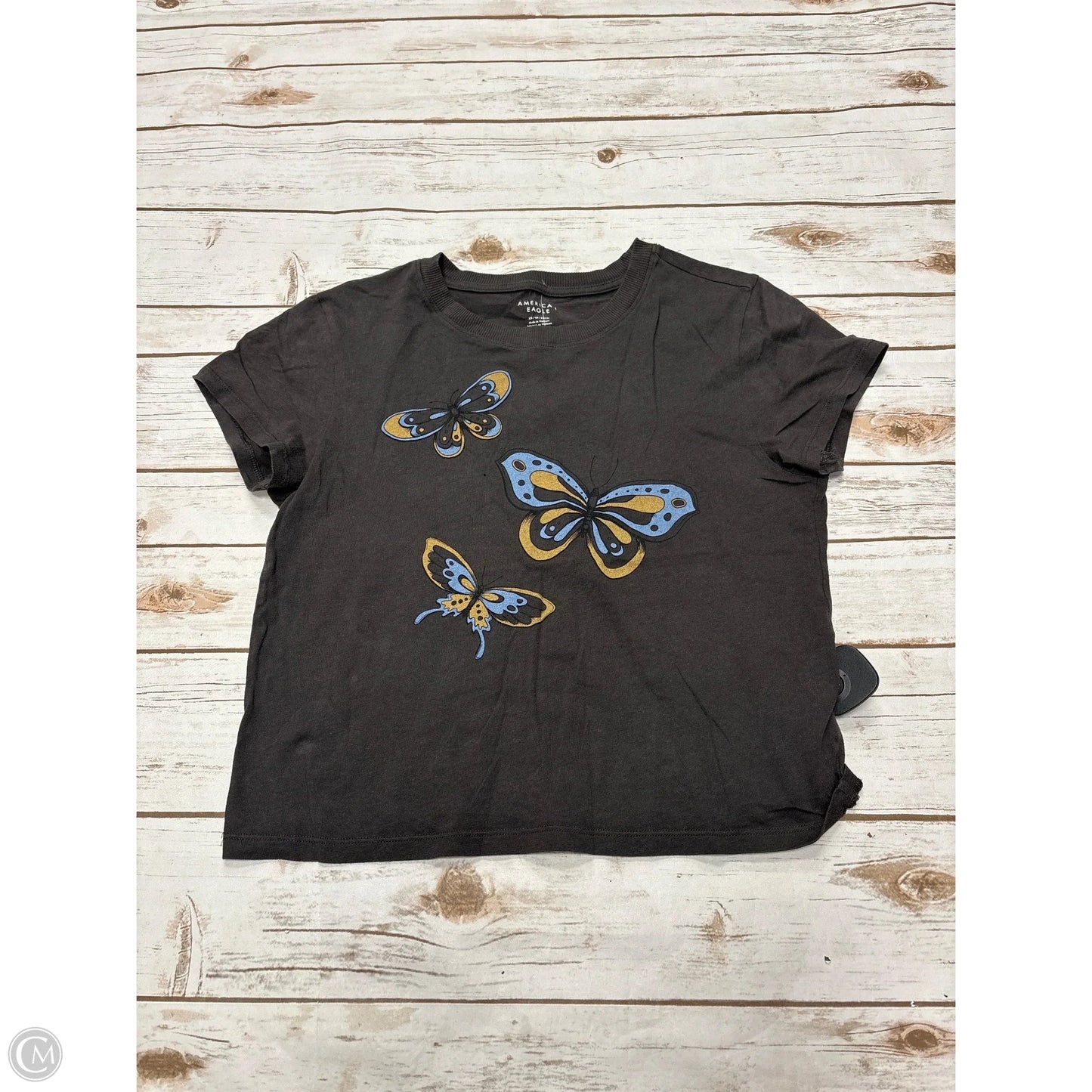 Top Short Sleeve By American Eagle In Grey, Size: Xs